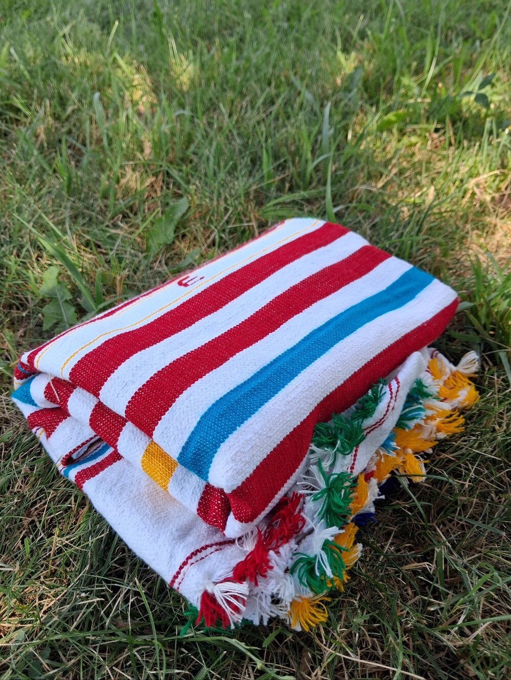 New Cotton Blanket Striped Beach Towel with Tassels ,  32 X 50